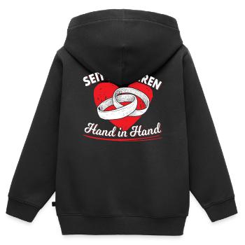 Silberhochzeit Geschenk 25 Jahre Hochzeitstag | - Kinder Premium Organic Zip Hoodie - Schwarz - Hinten - AI Model Kid Male (0cm)