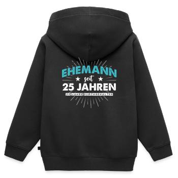 Silberhochzeit Geschenk 25 Jahre Hochzeitstag - Kinder Premium Organic Zip Hoodie - Schwarz - Hinten - AI Model Kid Male (0cm)