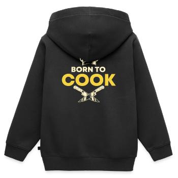 Zum Kochen Geboren Hobbykoch Chefkoch Küche - Kinder Premium Organic Zip Hoodie - Schwarz - Hinten - AI Model Kid Male (0cm)
