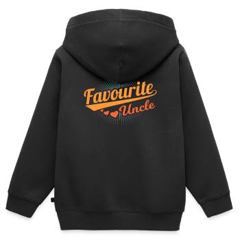 oncle - Sweat Premium à capuche zippé enfant bio - noir - Dos - AI Model Kid Male (0cm)