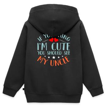 oncle - Sweat Premium à capuche zippé enfant bio - noir - Dos - AI Model Kid Male (0cm)