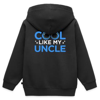 uncle - Kids Premium Organic Zip-up Hoodie - black - Back - AI Model Kid Male (0cm)