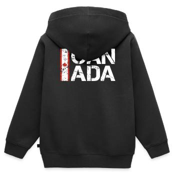 Canada - Sweat Premium à capuche zippé enfant bio - noir - Dos - AI Model Kid Male (0cm)
