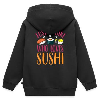 Sushi - Sweat Premium à capuche zippé enfant bio - noir - Dos - AI Model Kid Male (0cm)