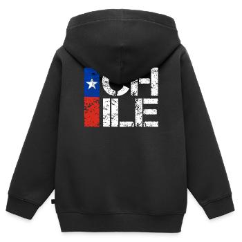 Chile - Kinder Premium Organic Zip Hoodie - Schwarz - Hinten - AI Model Kid Male (0cm)