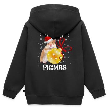 Hamster with Santa hat for Christmas - Kids Premium Organic Zip-up Hoodie - black - Back - AI Model Kid Male (0cm)