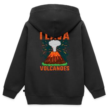 volcan - Sweat Premium à capuche zippé enfant bio - noir - Dos - AI Model Kid Male (0cm)