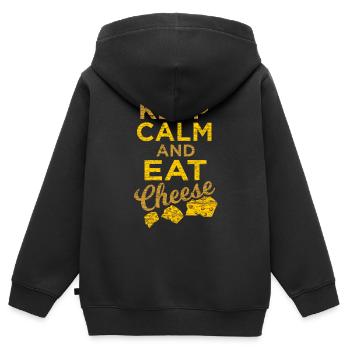 fromage - Sweat Premium à capuche zippé enfant bio - noir - Dos - AI Model Kid Male (0cm)