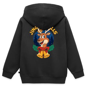 Jingle Bells Weihnachten Geschenk - Kinder Premium Organic Zip Hoodie - Schwarz - Hinten - AI Model Kid Male (0cm)