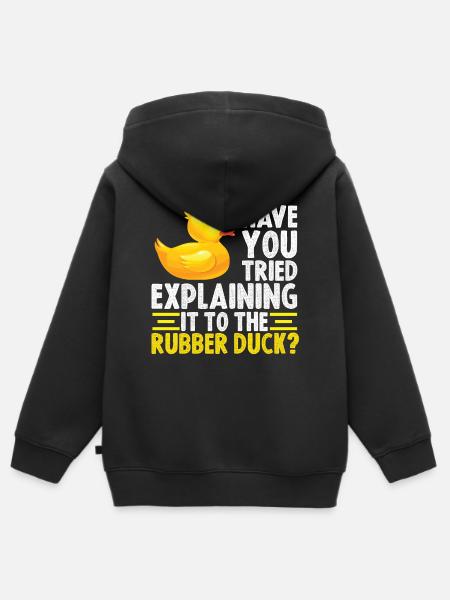 Debug Ente Debugging Rubber Duck - Premium børne zip-hættetrøje økologisk - sort