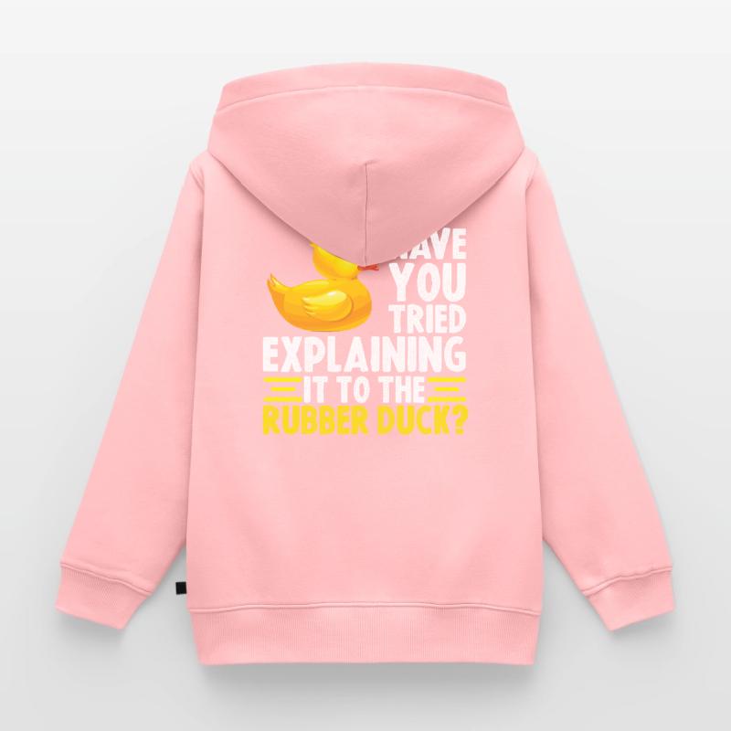 Debug Duck Debugging Rubber Duck Kids Premium Organic Zip-up Hoodie