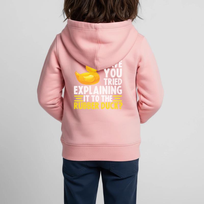 Debug Duck Debugging Rubber Duck Kids Premium Organic Zip-up Hoodie
