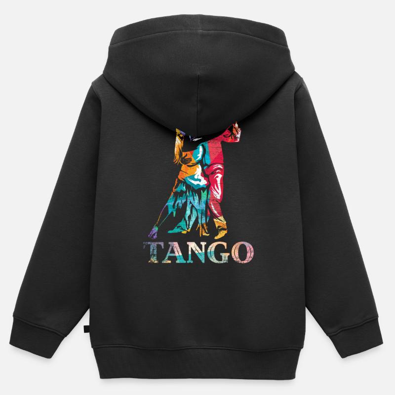 Danse Tango - Sweat Premium à capuche zippé enfant bio - noir