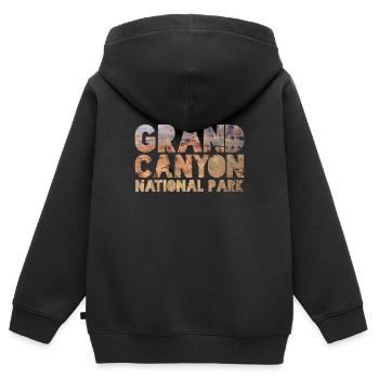 Parc national du Grand Canyon - Sweat Premium à capuche zippé enfant bio - noir - Dos - AI Model Kid Male (0cm)