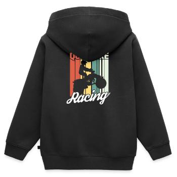 Quad - Sweat Premium à capuche zippé enfant bio - noir - Dos - AI Model Kid Male (0cm)