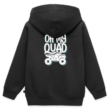 Quad - Kinder Premium Organic Zip Hoodie - Schwarz - Hinten - AI Model Kid Male (0cm)