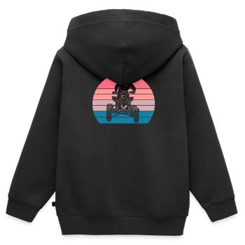 Quad - Sweat Premium à capuche zippé enfant bio - noir - Dos - AI Model Kid Male (0cm)