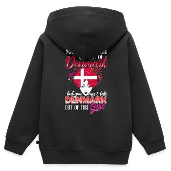 Danish girl - Kids Premium Organic Zip-up Hoodie - black - Back - AI Model Kid Male (0cm)