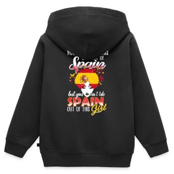 Spanish girl - Kids Premium Organic Zip-up Hoodie - black - Back - AI Model Kid Male (0cm)