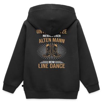 Line Linedance - Sweat Premium à capuche zippé enfant bio - noir - Dos - AI Model Kid Male (0cm)