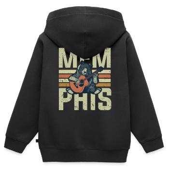 Musik aus Memphis, Musik aus Memphis liebt Blues - Kinder Premium Organic Zip Hoodie - Schwarz - Hinten - AI Model Kid Male (0cm)