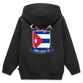 Cuba - Sweat Premium à capuche zippé enfant bio - noir - Dos - AI Model Kid Male (0cm)