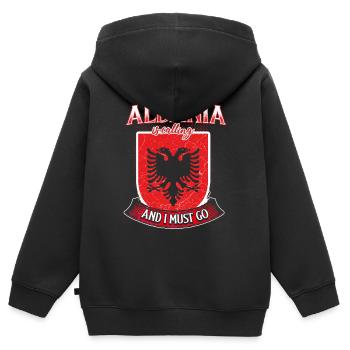 Albanien - Kinder Premium Organic Zip Hoodie - Schwarz - Hinten - AI Model Kid Male (0cm)