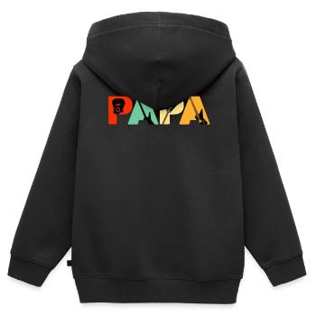 Retro Lead Guitar Dad, Funny Papa Lead Guitar Fath - Kids Premium Organic Zip-up Hoodie - black - Back - AI Model Kid Male (0cm)