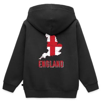 Angleterre - Sweat Premium à capuche zippé enfant bio - noir - Dos - AI Model Kid Male (0cm)