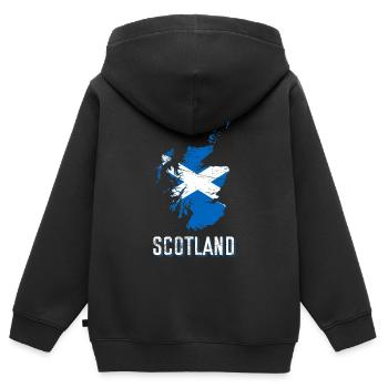 Schottland Flagge Geografie - Kinder Premium Organic Zip Hoodie - Schwarz - Hinten - AI Model Kid Male (0cm)