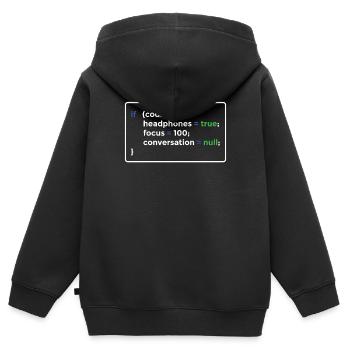Programmierer Programmieren - Kinder Premium Organic Zip Hoodie - Schwarz - Hinten - AI Model Kid Male (0cm)