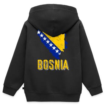 Fan de Bosnie - Sweat Premium à capuche zippé enfant bio - noir - Dos - AI Model Kid Male (0cm)