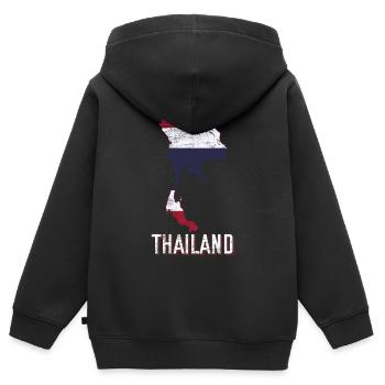 Thaïlande Fan - Sweat Premium à capuche zippé enfant bio - noir - Dos - AI Model Kid Male (0cm)
