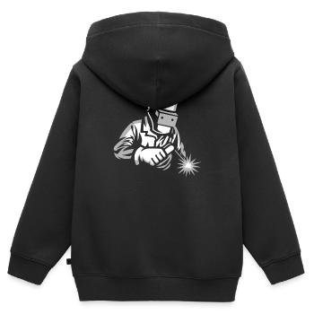 Welder - Kids Premium Organic Zip-up Hoodie - black - Back - AI Model Kid Male (0cm)