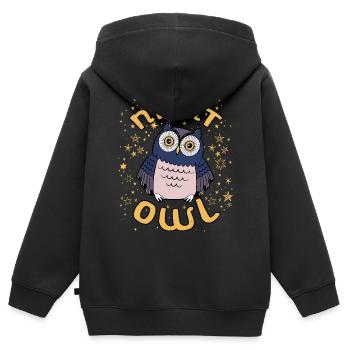 Nachteule - Kinder Premium Organic Zip Hoodie - Schwarz - Hinten - AI Model Kid Male (0cm)