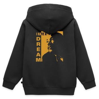 luther, luther Martin Luther King, Dream - Kinder Premium Organic Zip Hoodie - Schwarz - Hinten - AI Model Kid Male (0cm)