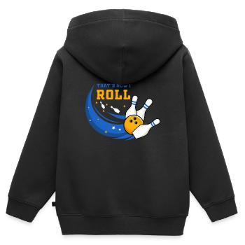 Bowling, bowling loves bowling, bowling bowlers - Kids Premium Organic Zip-up Hoodie - black - Back - AI Model Kid Male (0cm)