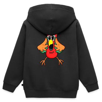 Parrot jungle - Kids Premium Organic Zip-up Hoodie - black - Back - AI Model Kid Male (0cm)
