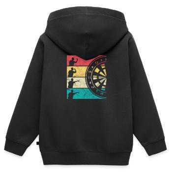 Dart Darts Bullseye Dartboard Dartpfeil Geschenk - Kinder Premium Organic Zip Hoodie - Schwarz - Hinten - AI Model Kid Male (0cm)