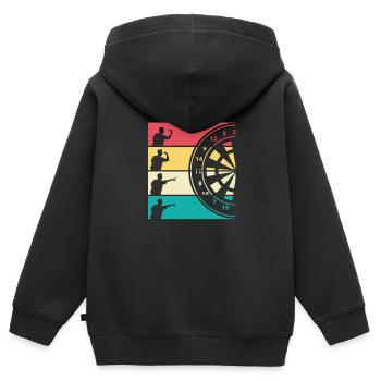 Dart - Kinder Premium Organic Zip Hoodie - Schwarz - Hinten - AI Model Kid Male (0cm)