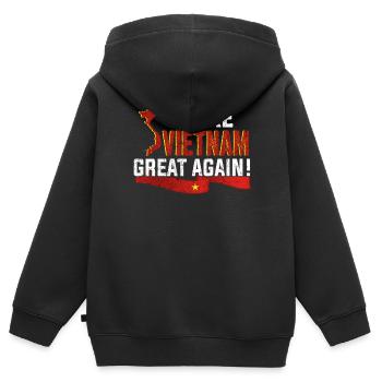 Rends le Vietnam plus grand - Sweat Premium à capuche zippé enfant bio - noir - Dos - AI Model Kid Male (0cm)