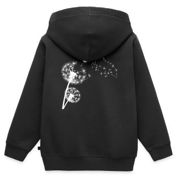 Island Pferd Pusteblume - Kinder Premium Organic Zip Hoodie - Schwarz - Hinten - AI Model Kid Male (0cm)