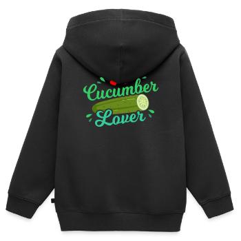 cucumber - Kids Premium Organic Zip-up Hoodie - black - Back - AI Model Kid Male (0cm)