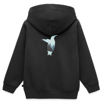 Pingouin pingouins pôle sud - Sweat Premium à capuche zippé enfant bio - noir - Dos - AI Model Kid Male (0cm)