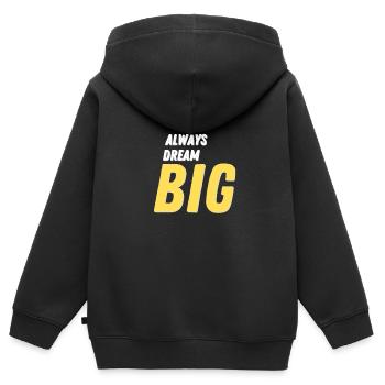 Always Dream Big - Kinder Premium Organic Zip Hoodie - Schwarz - Hinten - AI Model Kid Male (0cm)