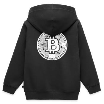 Bitcoin - Sweat Premium à capuche zippé enfant bio - noir - Dos - AI Model Kid Male (0cm)