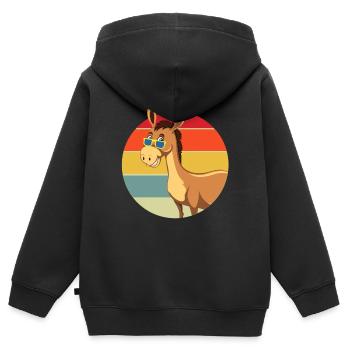 Esel, Esel Maultier, süßer Esel - Kinder Premium Organic Zip Hoodie - Schwarz - Hinten - AI Model Kid Male (0cm)