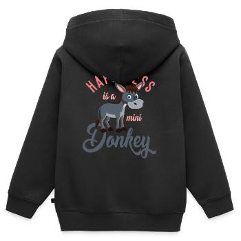 Esel, Esel böser Esel, schlauer Esel - Kinder Premium Organic Zip Hoodie - Schwarz - Hinten - AI Model Kid Male (0cm)