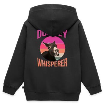 Esel, Esel Esel Liebe, Lustiger Esel - Kinder Premium Organic Zip Hoodie - Schwarz - Hinten - AI Model Kid Male (0cm)