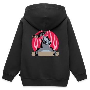 Esel, Esel Esel Liebhaber, Esel Besitzer - Kinder Premium Organic Zip Hoodie - Schwarz - Hinten - AI Model Kid Male (0cm)